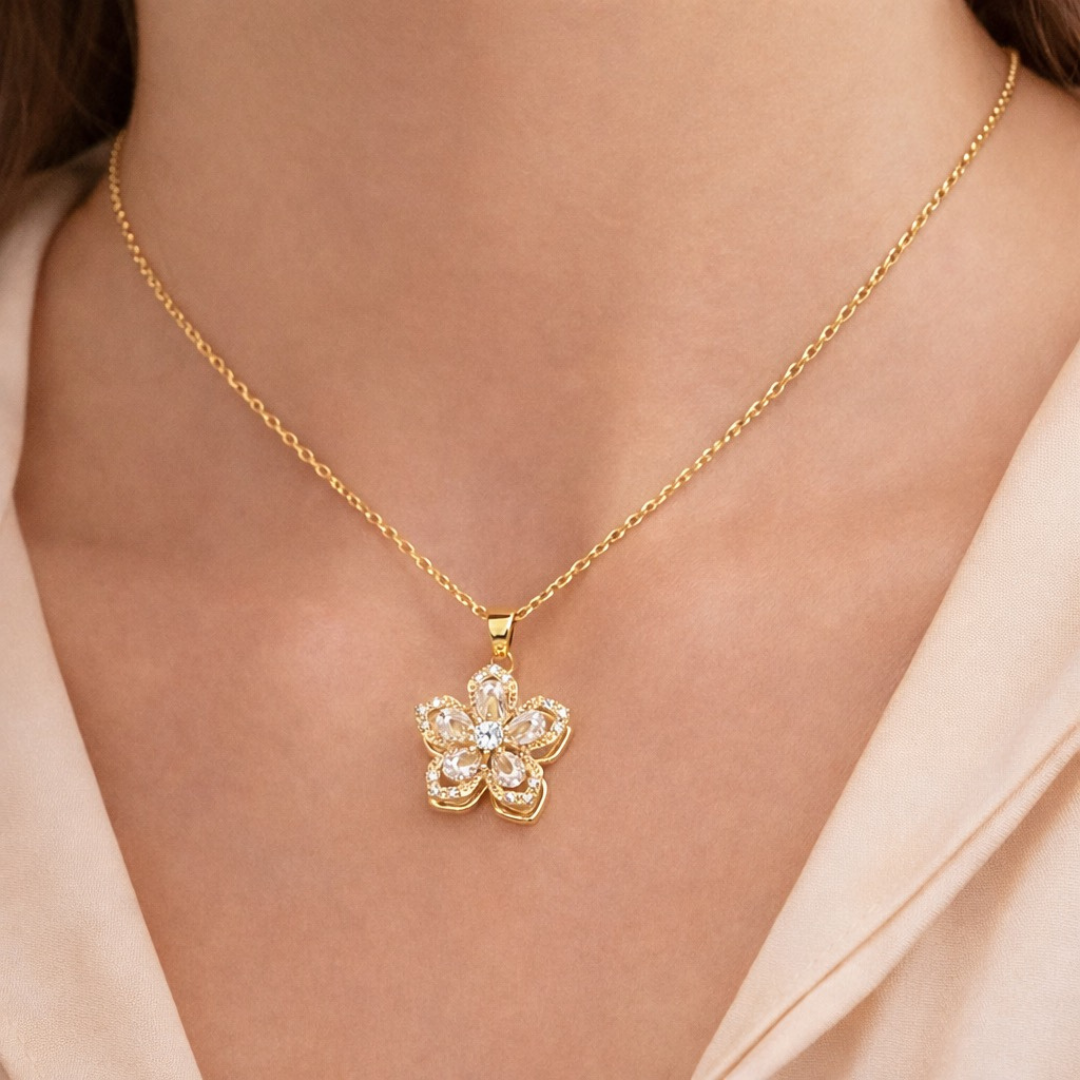 Collar Flor Giratorio Antiestrés